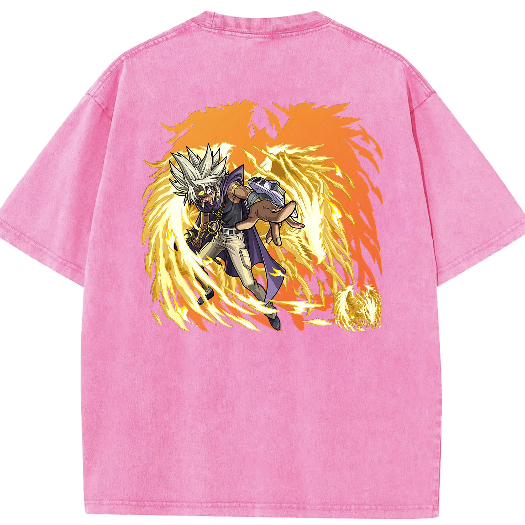 （画像用） 遊☆戯☆王 Yu-Gi-Oh! 綿100% ヴィンテージ風 半袖Tシャツ（背面プリント）
